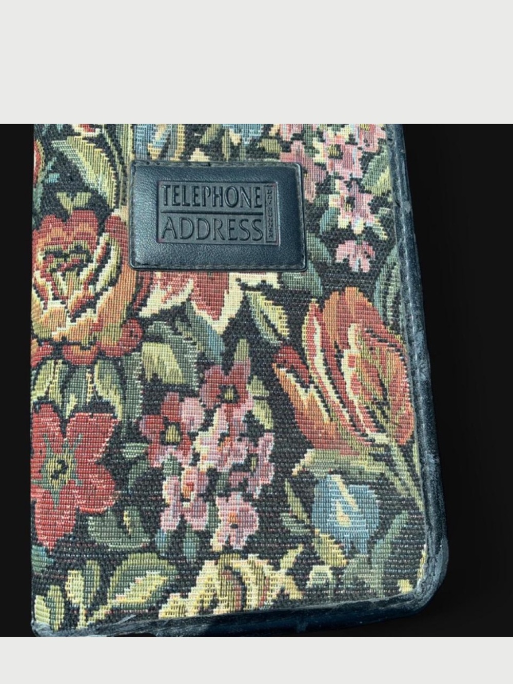 Vintage Day Runner floral tapestry telephone address book organizer binder